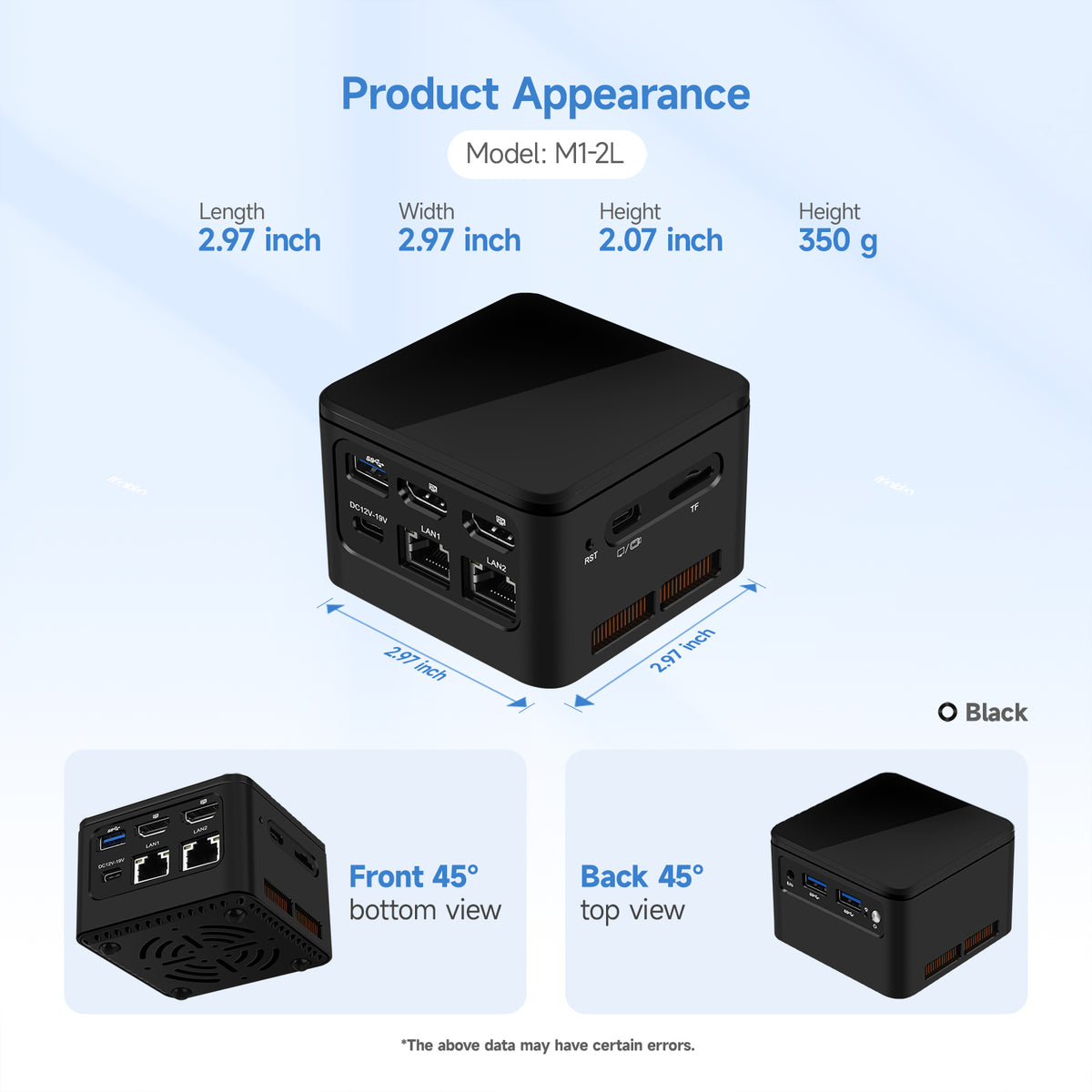 Romindly M1 Mini PC, Intel N150/N300/I3-N305 Mini Desktop Computer Dual 2.5G LAN Triple Display 4K@60Hz Output Dual HDMI+Type-C,Support WiFi6/BT5.2