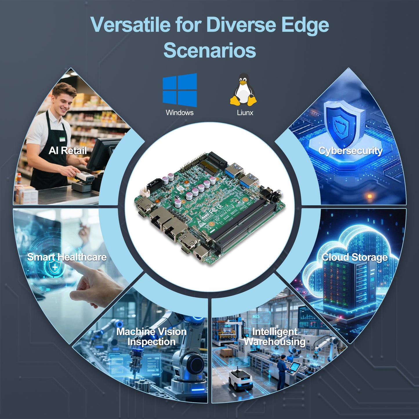 Romindly Intel Ultra 155H/125H Mini AI Industrial Control Motherboard, 11TOPS NPU, for Robot Control