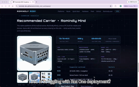 Mind Micro Industrial Computer: ROS1 Open Source for Robots & UAVs, 3-Min Deployment