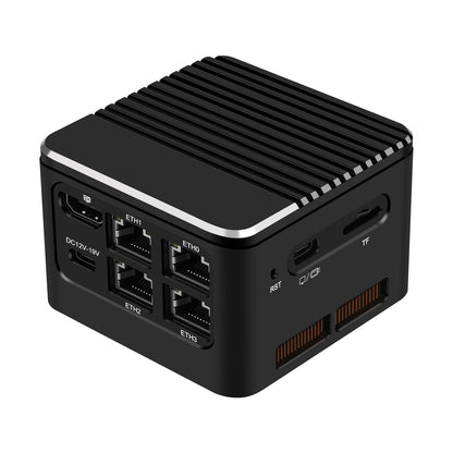 Romindly M1-4L Network Firewall, Intel N150/N300/I3-N305 Mini Desktop Computer 4 LAN 2.5GbE ,HDMI+Type-C 4K Output Mini Desktop Computer