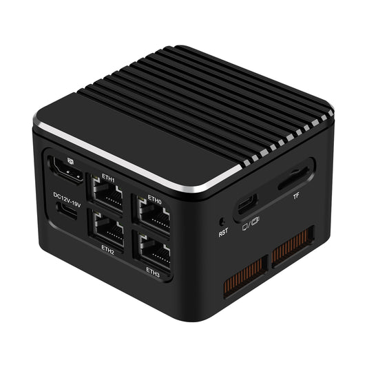 Romindly M1-4L Network Firewall, Intel N150/N300/I3-N305 Mini Desktop Computer 4 LAN 2.5GbE ,HDMI+Type-C 4K Output Mini Desktop Computer