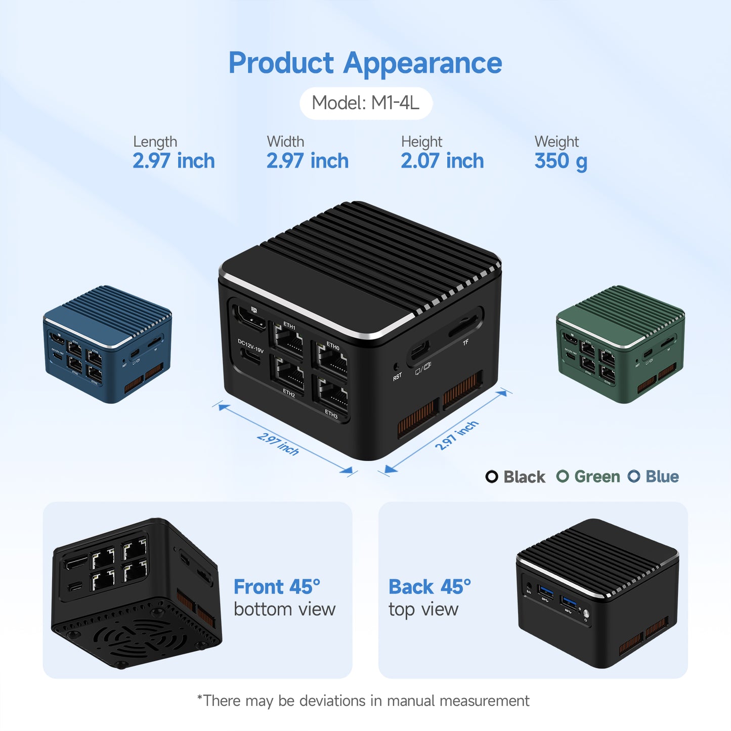 Romindly M1-4L Network Firewall, Intel N150/N300/I3-N305 Mini Desktop Computer 4 LAN 2.5GbE ,HDMI+Type-C 4K Output Mini Desktop Computer