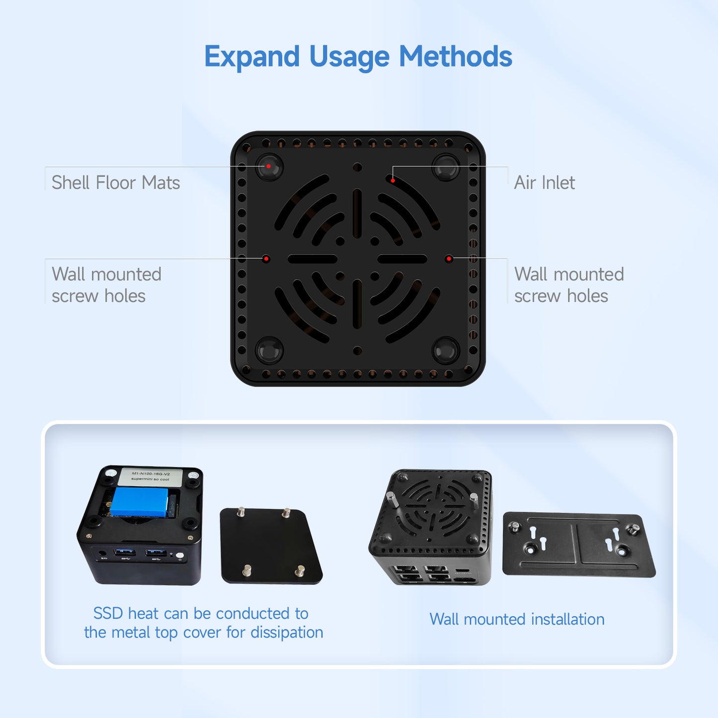 Romindly M1-4L Network Firewall, Intel N150/N300/I3-N305 Mini Desktop Computer 4 LAN 2.5GbE ,HDMI+Type-C 4K Output Mini Desktop Computer