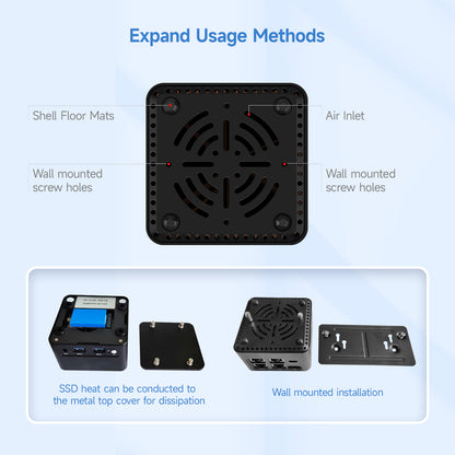 Romindly M1-4L Network Firewall, Intel N150/N300/I3-N305 Mini Desktop Computer 4 LAN 2.5GbE ,HDMI+Type-C 4K Output Mini Desktop Computer